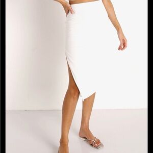 Stillwater The Rib Edit White Ribbed Skirt